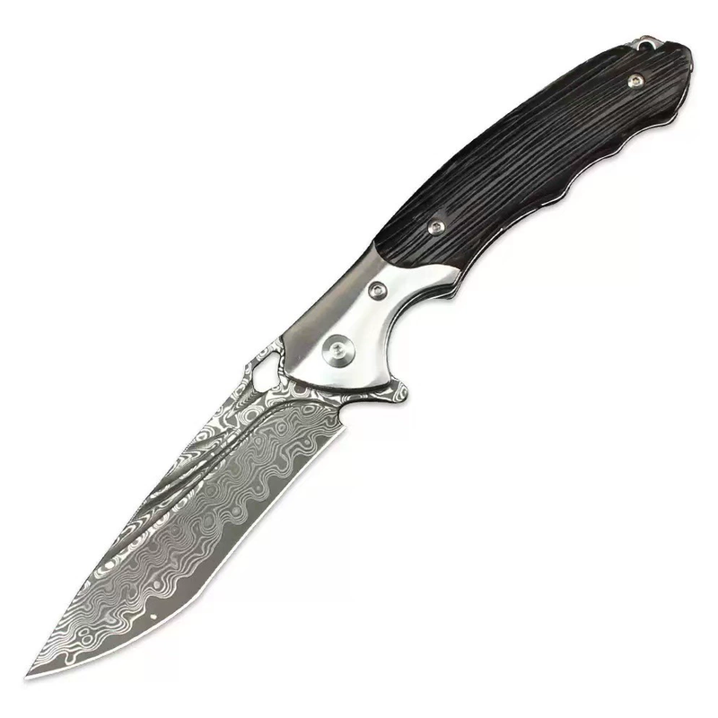 Outdoor Camping Folding Pocket Knife - Black Ebony Handle Clip Point - Style 0160 Outdoor Camping Folding Pocket Knife - Black Ebony Handle Clip Point - Style 0160