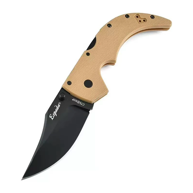 Outdoor Camping Folding Pocket Knife - Tan Curved Handle Utility Tool - Style 6108 Outdoor Camping Folding Pocket Knife - Tan Curved Handle Utility Tool - Style 6108