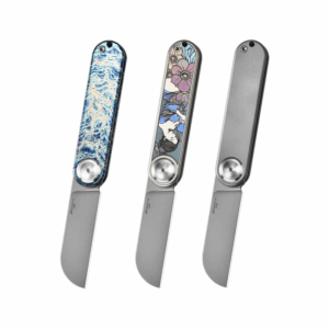 Camping Pocket Folding Knife - M398 Steel, Titanium Handle - Pocket Utility Tool - Style 0416