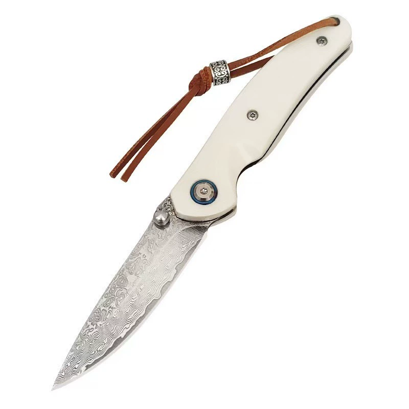 EDC Outdoor Folding Pocket Knife - White Handle Slim Utility Tool - Style 0414 EDC Outdoor Folding Pocket Knife - White Handle Slim Utility Tool - Style 0414