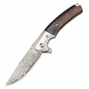 Camping Pocket Folding Knife - VG10 Steel, Damascus Pattern Steel, G10 Handle - Pocket Utility Tool - Style 6196
