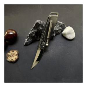 EDC Outdoor Folding Pocket Knife - Olive Handle Compact Utility Tool - Style 0239