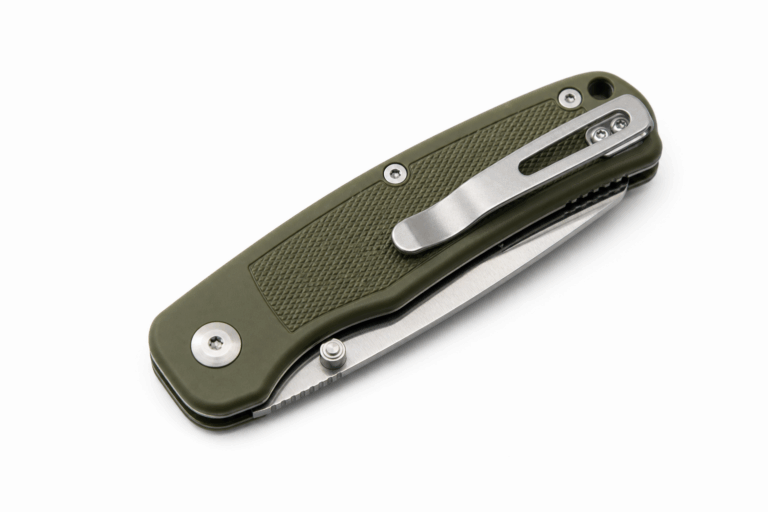 Olive closed folding utility knife