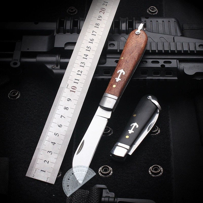 Compact Wood Handle Outdoor EDC Folding Knife Compact Wood Handle Outdoor EDC Folding Knife