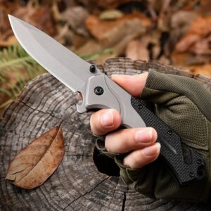 Grey Handle Outdoor EDC Folding Knife