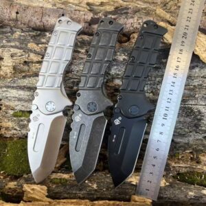 Outdoor EDC Folding Knife Set with Dark Handles