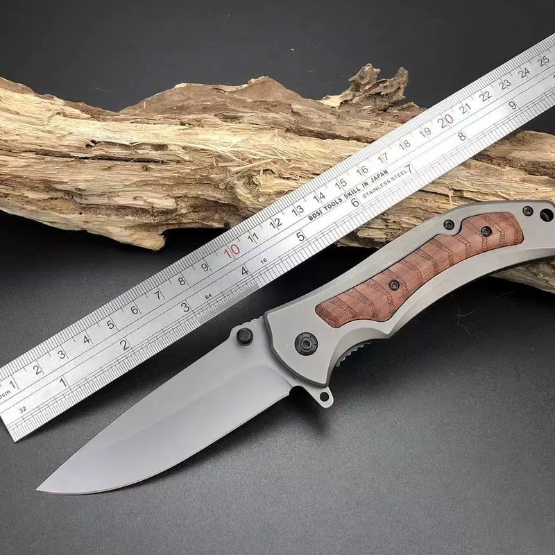 Outdoor EDC Folding Knife with Wood Handle Outdoor EDC Folding Knife with Wood Handle