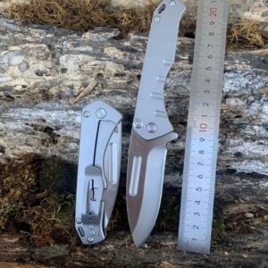 Outdoor EDC Folding Knife Pair with Silver Handles