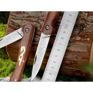 Wood Handle Outdoor EDC Folding Knife Set