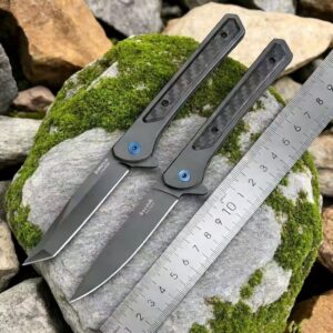 Black Handle Outdoor EDC Folding Knife Pair