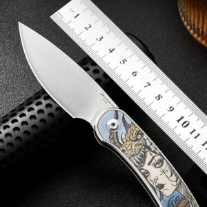 Engraved Handle Outdoor EDC Folding Knife