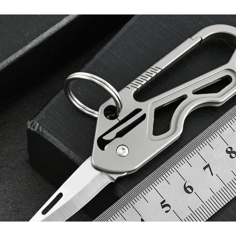 Silver Titanium Keychain Utility Knife Silver Titanium Keychain Utility Knife