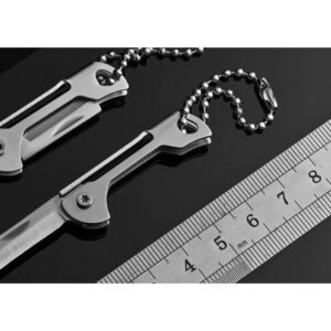 Slim Silver Keychain Folding Utility Knife Pair