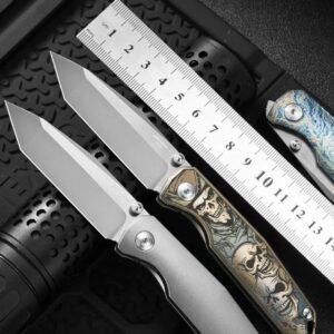 Engraved Handle Outdoor EDC Folding Knife