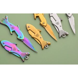 Colour Fish Shape Outdoor Folding Knife Set