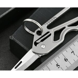 Silver Keychain Folding Utility Knife