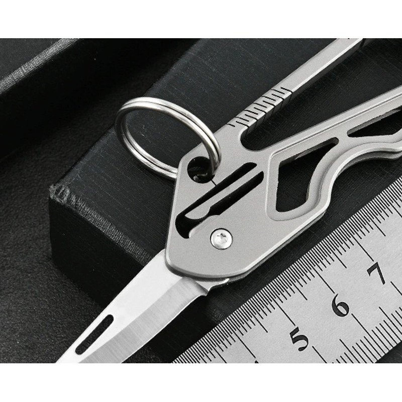 Silver Keychain Folding Utility Knife Silver Keychain Folding Utility Knife