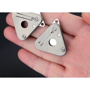 Silver Triangle Mini Keychain Folding Utility Knife Pair