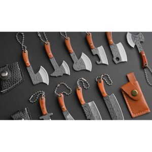 Mini Wood Handle Keychain Utility Knife Set
