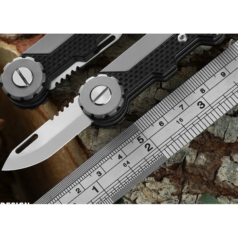 Black Compact Outdoor Keychain Folding Knife Set Black Compact Outdoor Keychain Folding Knife Set