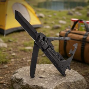 Black Camping Multi-Tool Utility Knife