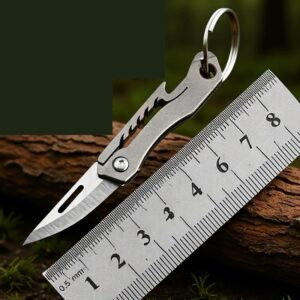Silver Keychain Outdoor Utility Folding Knife