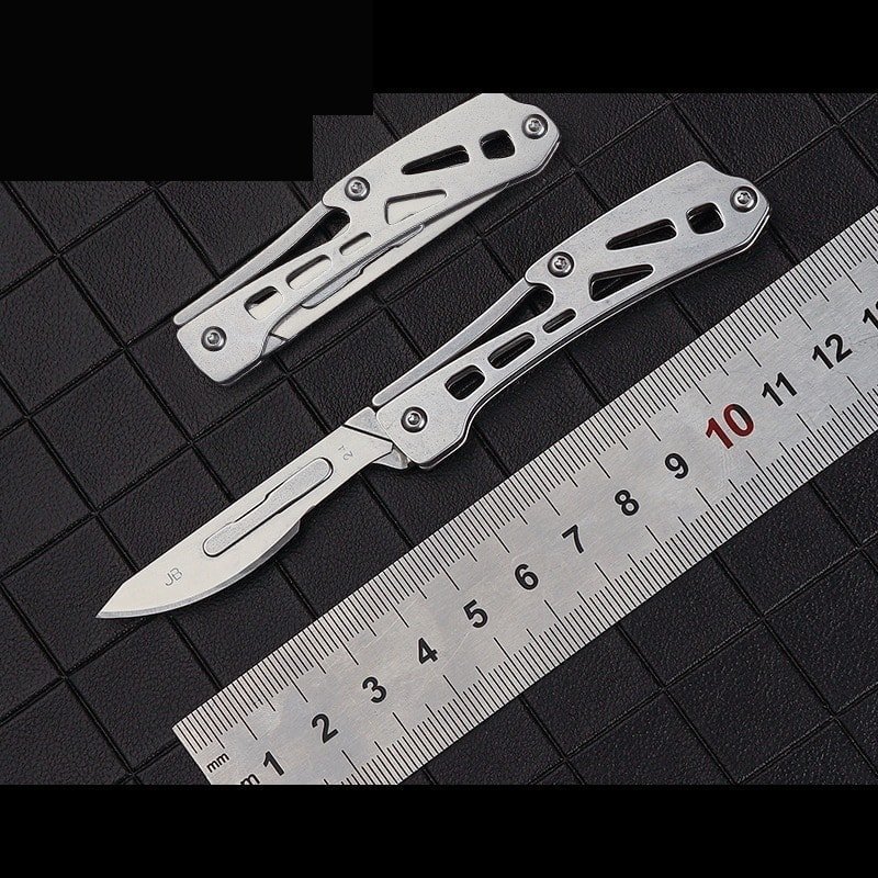 Slim Silver Outdoor Utility Folding Knife Pair Slim Silver Outdoor Utility Folding Knife Pair