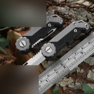 Black Outdoor Folding Knife Pair