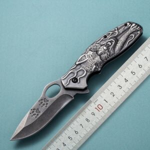 Engraved Handle Outdoor EDC Folding Knife