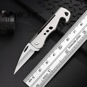 Silver Outdoor Utility Folding Knife With Bottle Opener