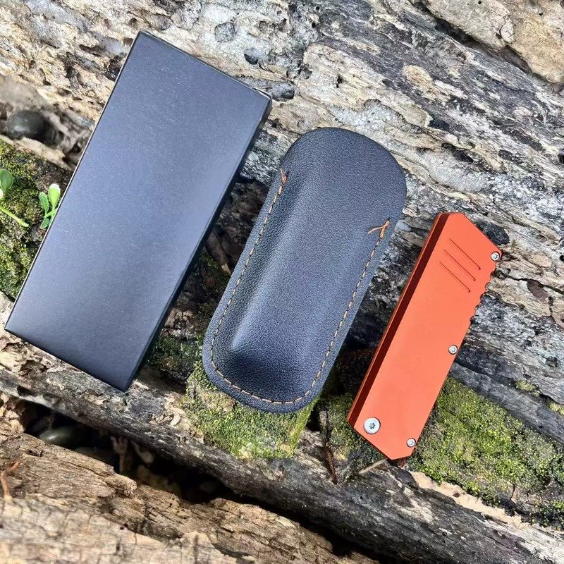 Orange Handle Outdoor Folding Knife With Case Orange Handle Outdoor Folding Knife With Case