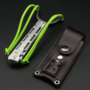 Silver Outdoor Folding Knife With Black Sheath