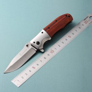 Wood Handle Outdoor EDC Folding Knife