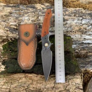 Wood Sheath Outdoor EDC Folding Knife