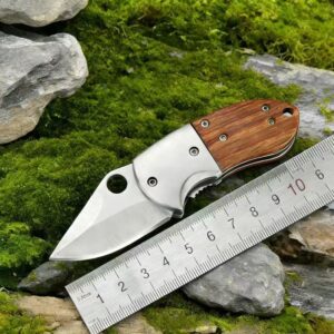 Wood Handle Outdoor EDC Folding Knife
