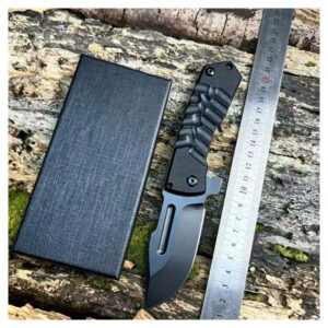 D2 Stonewashed Outdoor EDC Folding Knife