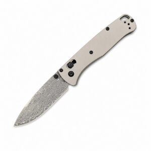 Damascus plain handle folding switchblade knife