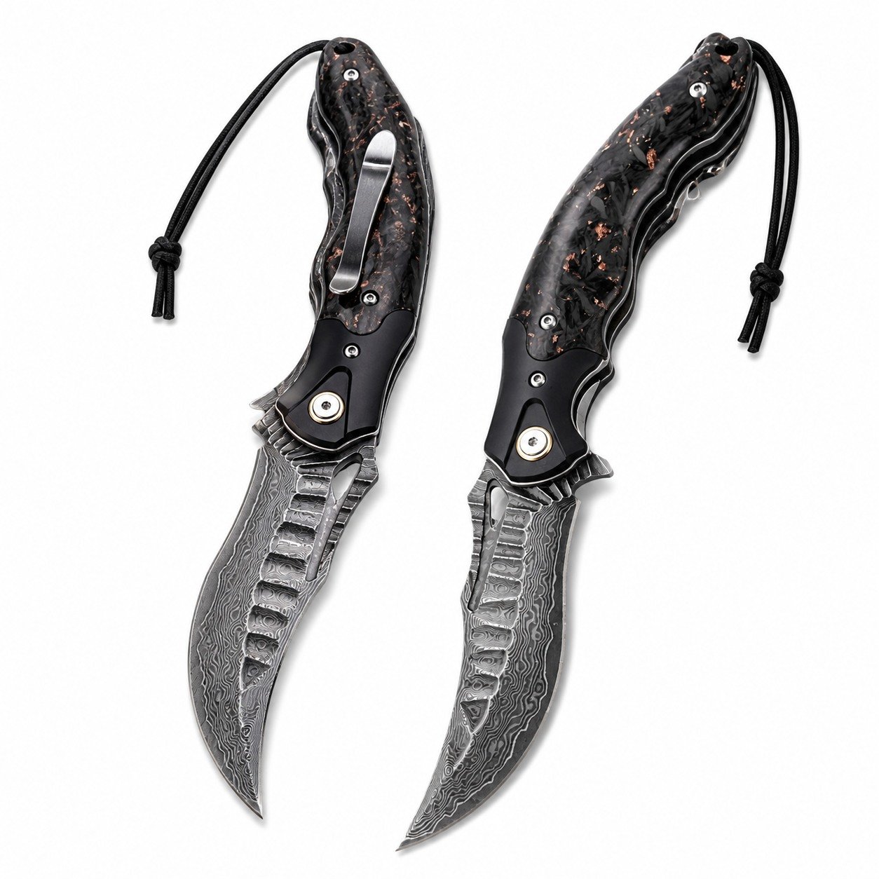 46325-main-white-clean.jpg Abyss Damascus Quick-Opening Folding Knife