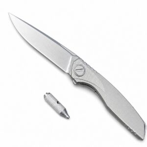 Bear Head Storm Titanium Handle Folding Knife