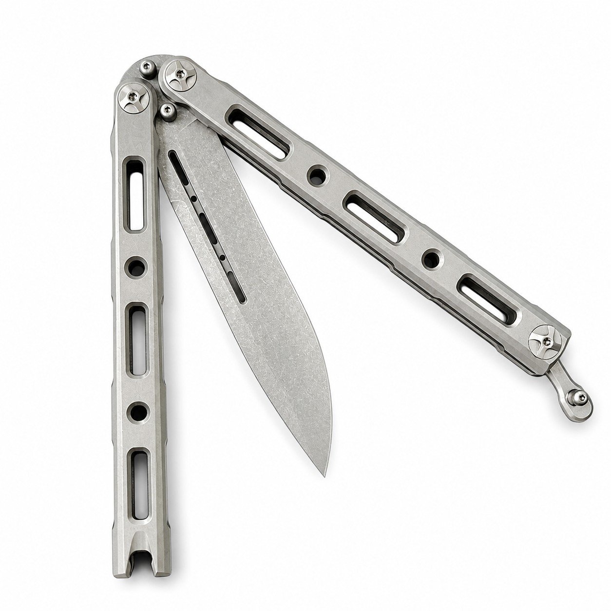 48170-main-white-clean.jpg Butterfly BM85 Titanium Handle Butterfly Swing Magnetic Lock Folding Knife
