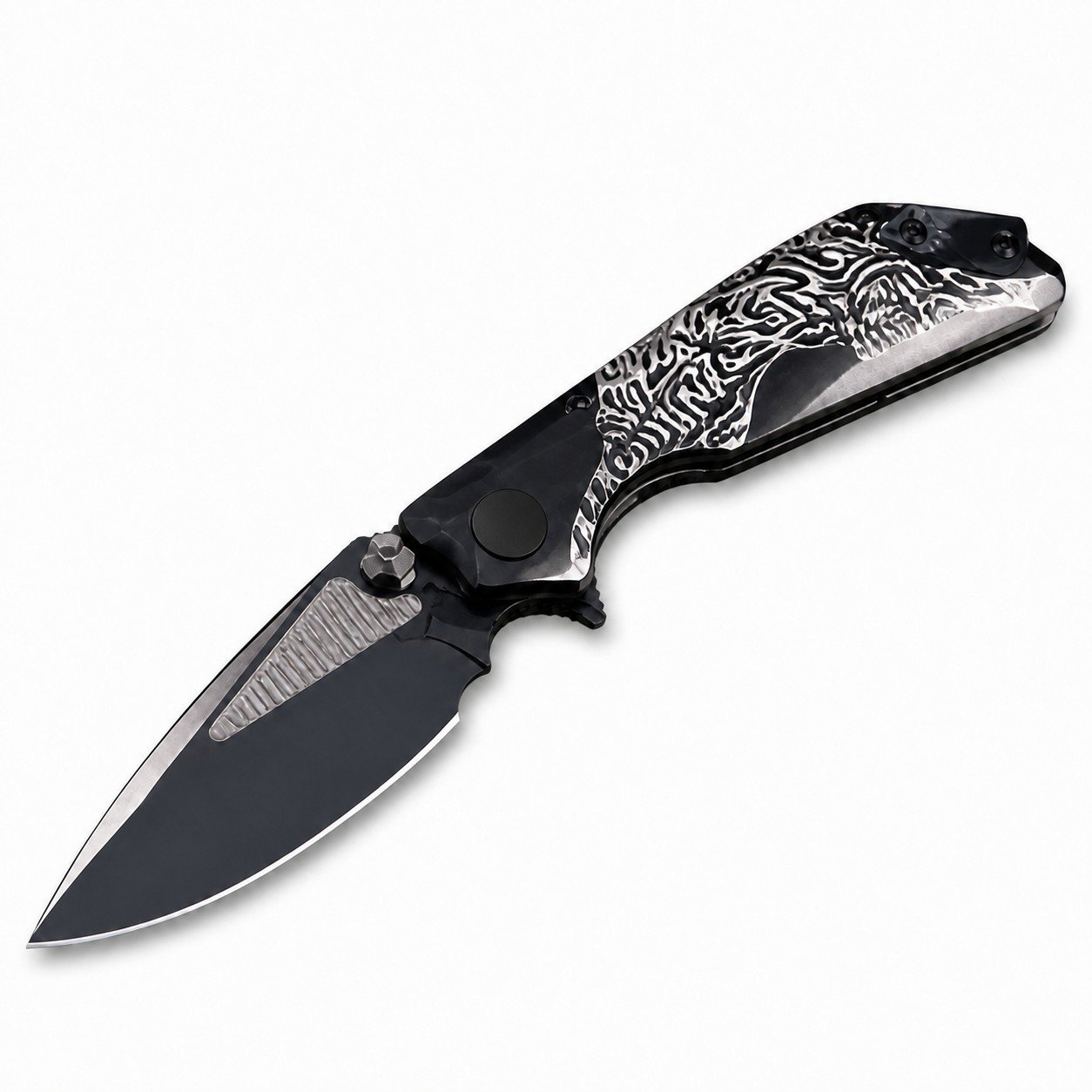 48284-main-white-clean.jpg Undead Tiger Wei New Edition M390 Mirror DLC Blade Titanium Alloy Handle SF