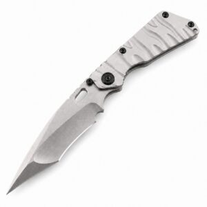 The Advancer Is A Stone Wash, Concave Grinding, Titanium Handle Folding Knife