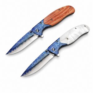 Small Folds Of Sea Wave Patterns Folding Knife
