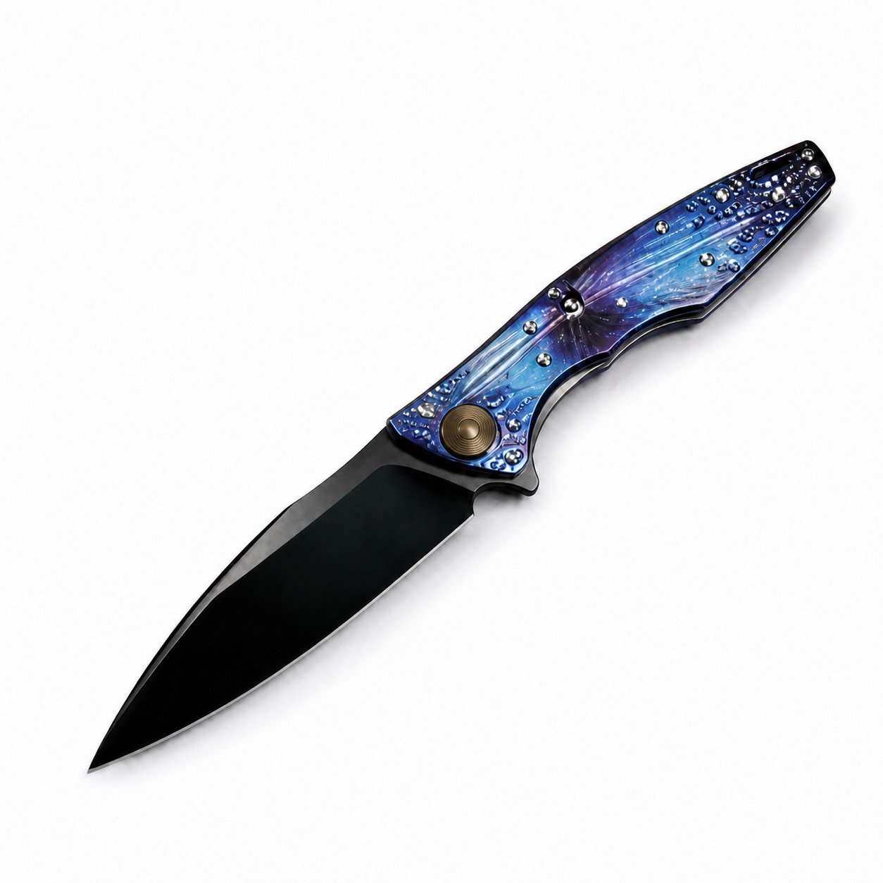 49112-main-white-clean.jpg Crater Sanding DLC M390 Titanium Handle SF Folding Knife