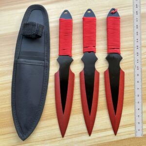 Practice Throwing Knife Set YF122 – 3-Piece, Red accent